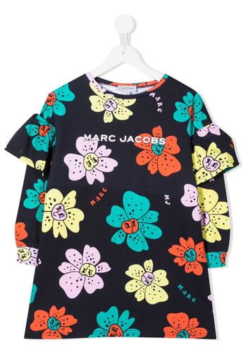 The Marc Jacobs Kids floral-print ruffle-detail dress - Blu