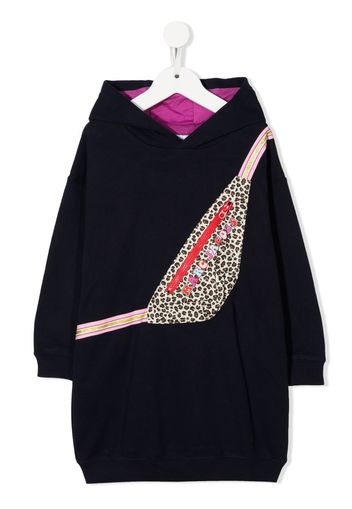 The Marc Jacobs Kids applique-détail hooded dress - Blu