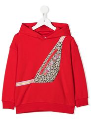The Marc Jacobs Kids logo-embroidered cotton hoodie - Rosso