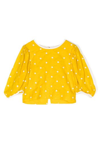 The middle daughter polka dot-print cotton cardigan - Giallo