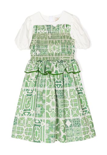 The middle daughter In Good Shape graphic-print ruffled dress - Verde