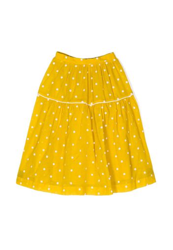 The middle daughter polka dot-print pleated skirt - Giallo