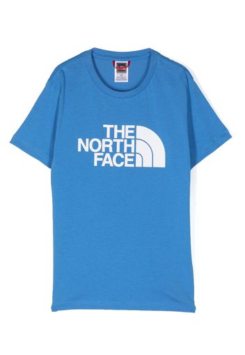 The North Face Kids logo-print cotton T-shirt - Blu