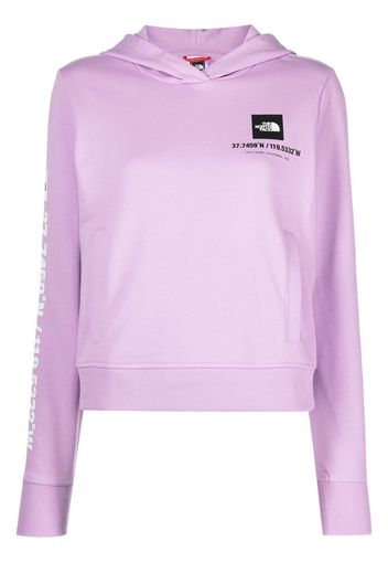 The North Face logo-print cropped hoodie - Viola