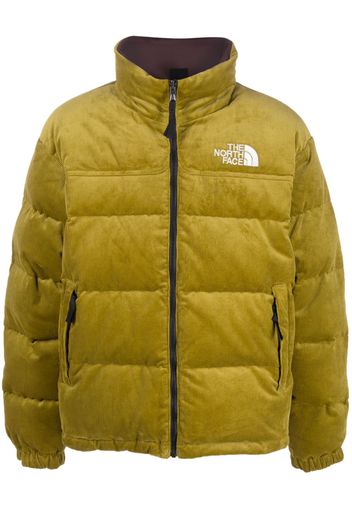 The North Face logo-embroidered corduroy padded jacket - Verde