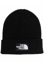 The North Face Box logo-patch ribbed beanie - Nero