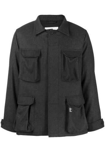 The Power For The People long-sleeve cargo jacket - Nero