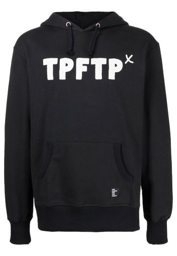 The Power For The People logo print drawstring hoodie - Nero