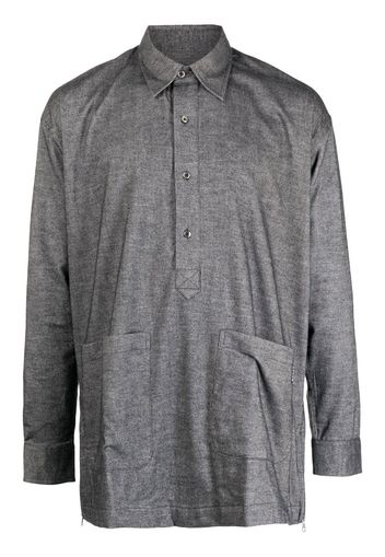 The Power For The People button placket long-sleeve shirt - Nero