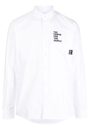 The Power For The People logo print long-sleeve shirt - Bianco