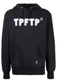 The Power For The People logo print drawstring hoodie - Nero