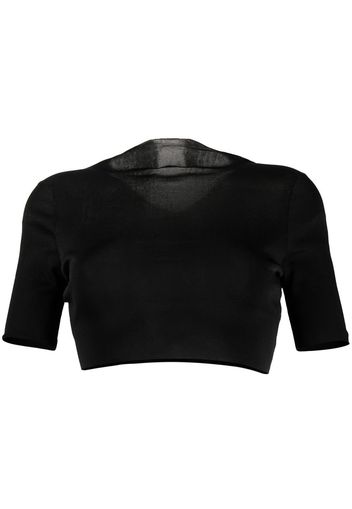 The Row cropped short-sleeve top - Nero