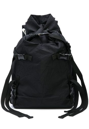 crinkle effect buckle detail backpack