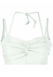 Themoirè faux-leather bralette top - Verde