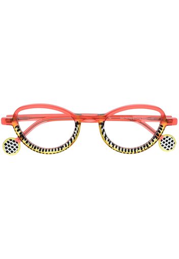 Theo Eyewear Swing 14 oval-frame glasses - Rosso