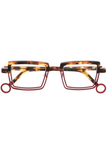 Theo Eyewear Spinner 7 tortoiseshell square-frame glasses - Marrone