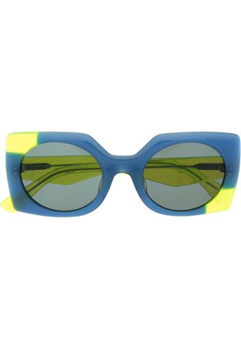 Theo Eyewear two-tone square-frame sunglasses - Verde