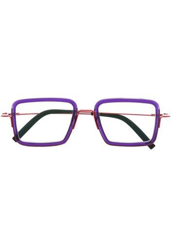 Theo Eyewear two-tone square-frame glasses - Viola