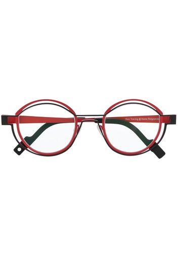 Theo Eyewear Tracing round-frame glasses - Rosso