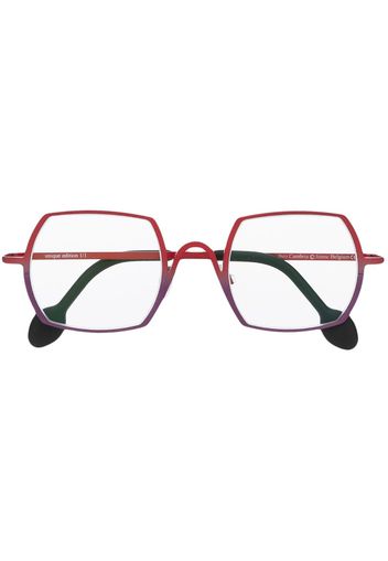 Theo Eyewear Cambria square-frame optical glasses - Rosso