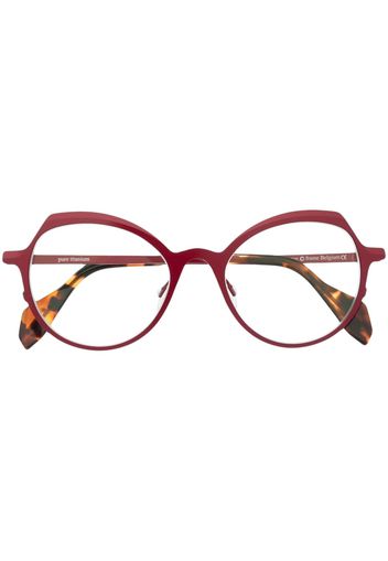 Theo Eyewear Pendeloque round-frame glasses - Rosso