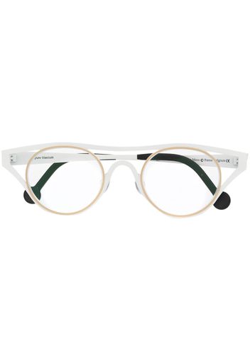 Theo Eyewear Etonmess cut-out round-frame glasses - Bianco