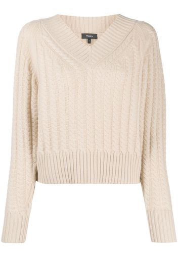 V-neck cashmere knit jumper