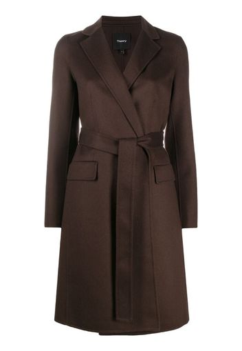 tie-waist long-sleeved coat