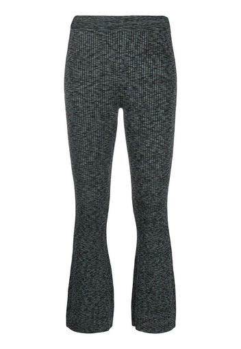 ribbed-knit flared trousers