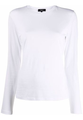 Theory long-sleeved cotton T-shirt - Bianco