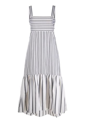 Theory stripe-print tie-back dress - Bianco