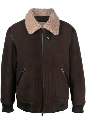 Theory shearling zip-fastening jacket - Marrone