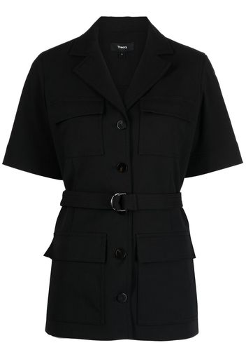 Theory short-sleeve belted jacket - Nero