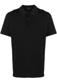 Theory button-front short-sleeved polo shirt - Nero