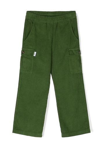 There Was One Kids straight-leg corduroy cargo trousers - Verde