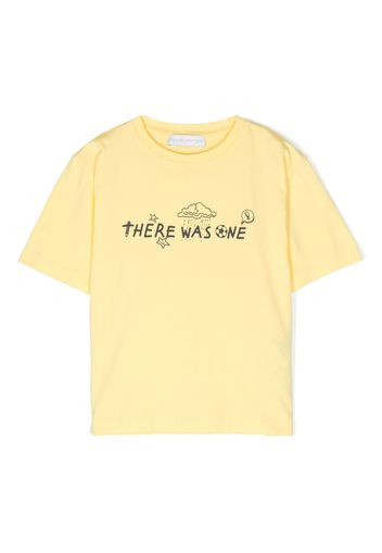 There Was One Kids logo-print cotton T-shirt - Giallo