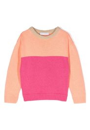 There Was One Kids colour-block crew-neck jumper - Rosa