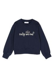 There Was One Kids logo-print cotton sweatshirt - Blu