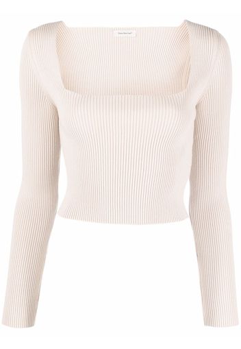 There Was One square-neck ribbed knitted top - Toni neutri