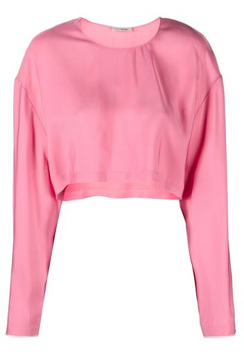 There Was One Blusa corta a maniche lunghe - Rosa