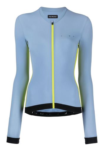 There Was One Top da ciclismo a maniche lunghe con zip - Blu