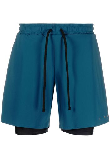 There Was One layered running shorts - Blu