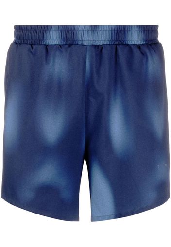There Was One gradient-print running shorts - Blu