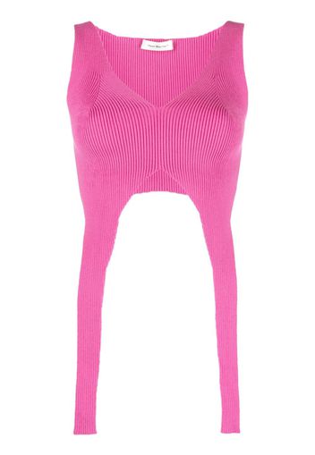 There Was One asymmetric knitted cropped top - Rosa