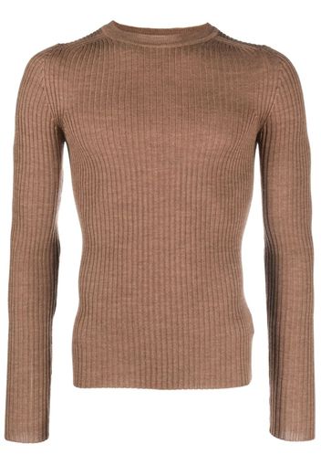 There Was One ribbed-knit wool jumper - Marrone