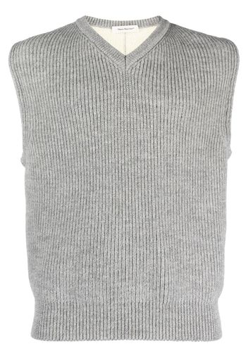 There Was One two-tone ribbed-knit vest - Grigio