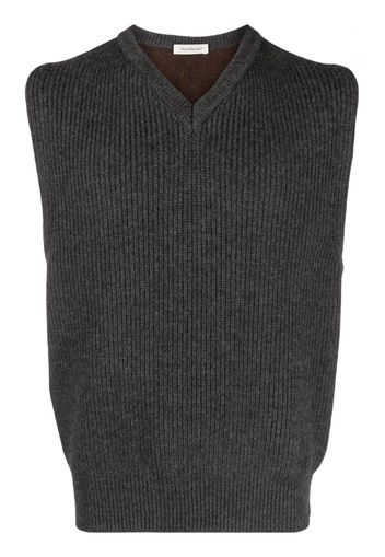 There Was One two-tone ribbed-knit vest - Grigio