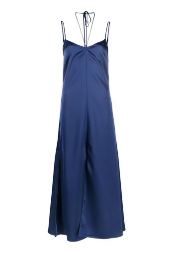 There Was One halterneck satin midi dress - Blu