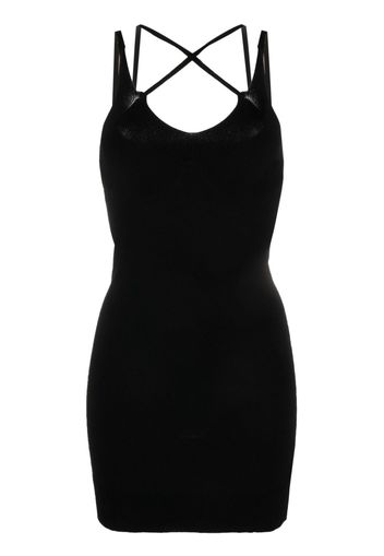 There Was One crossover-strap knitted minidress - Nero