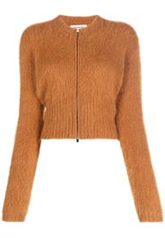 There Was One Cardigan crop con zip - Marrone